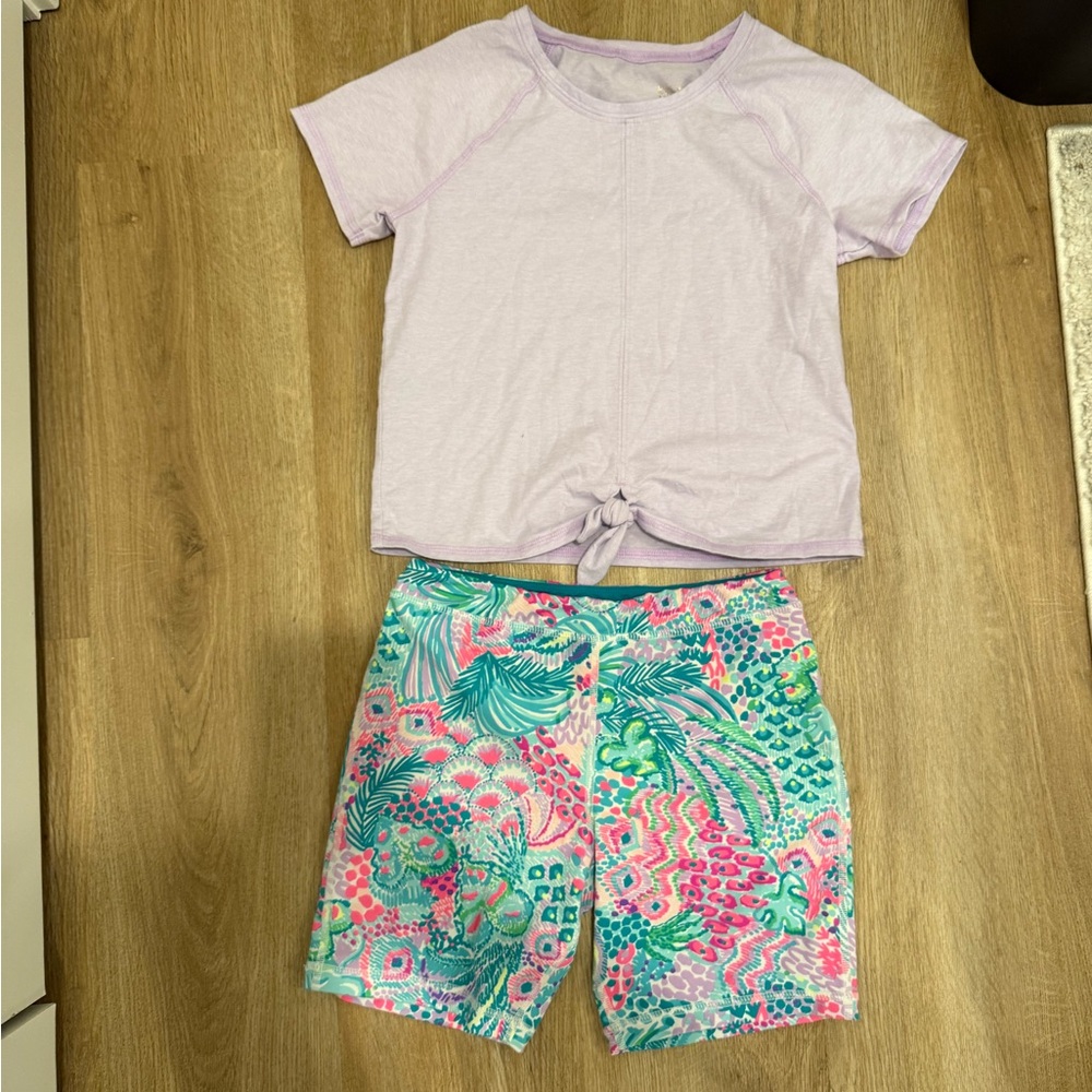 Lilly Pulitzer Lilac Top and Colorful Shorts Set